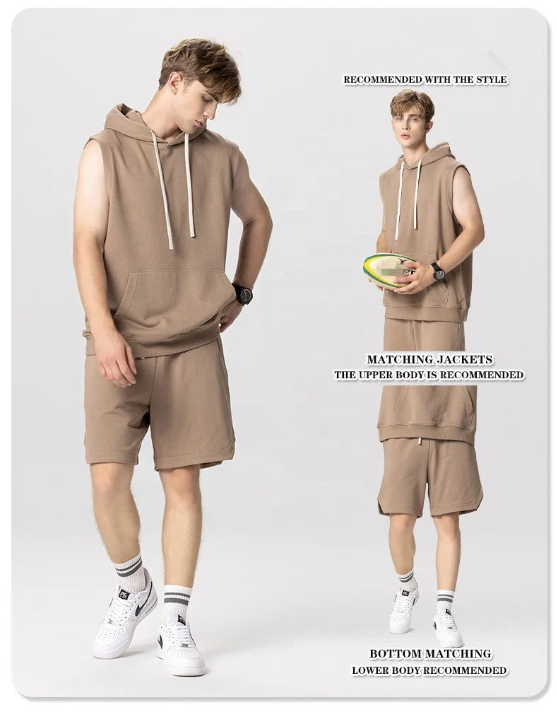 Custom  High Street hemp Shorts For Men And Women Match Color t shirt and shorts Set