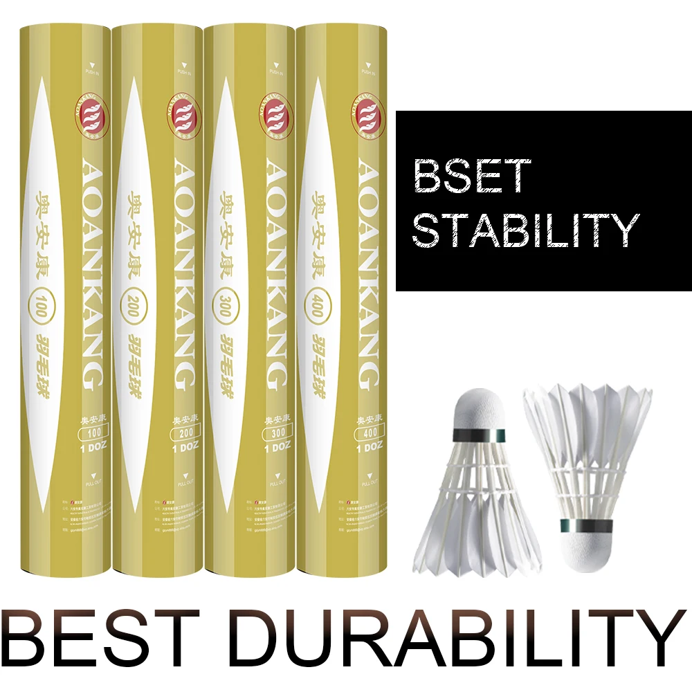 Wholesale Brand High Quality Reasonable Price Duck Feather Badminton Shuttlecocks Fashion White OEM Customized Head Logo Style