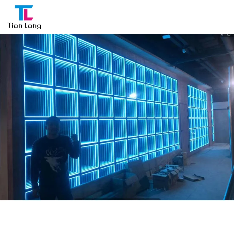 Stage Infinity Mirror Dance Panels 3D RGB Toughened Glass Tiles LED Dance Floor For Wedding Night Club
