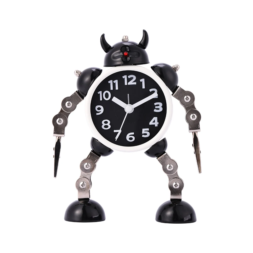 In Stock Item  Creative Cute Robot Desktop Alarm Clock for Kids