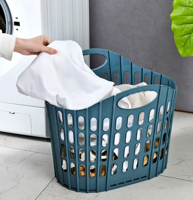 Wholesale best seller plastic hamper collapsible foldable laundry basket