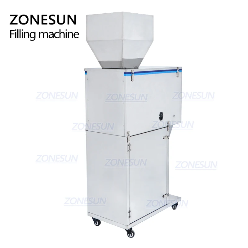 ZONESUN DL-5000 Vibration Coffee Bean Tea Bag Sachet Powder Pouch Semi Automatic Racking Weighing Filling Machinery