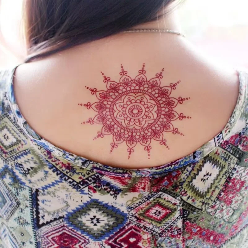Temporary Tattoo Stickers Lace Sexy Body Waterproof Tattoo stickers Feather Mandala Flower Body Art Large Big Arm Tattoos Lace