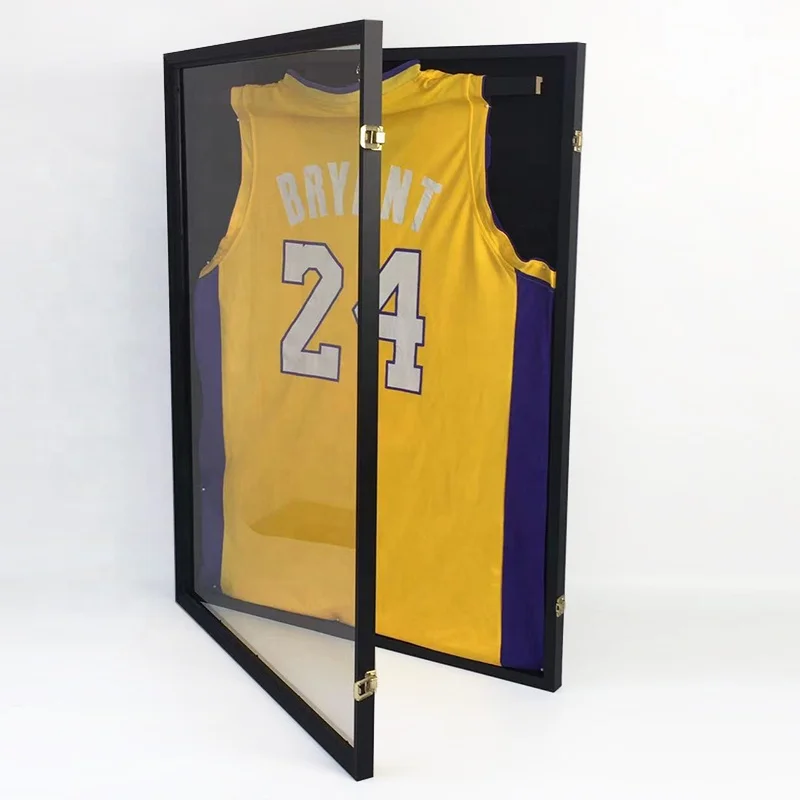 High Quality Wholesale customize T Shirt Display Frame With Frame Wall Mount Cabinet Jersey Frame