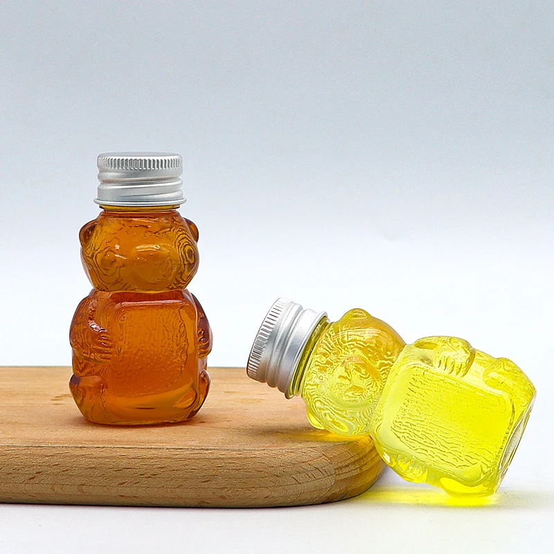Mini 45ml Bear Shape Honey Bottles Containers with Screw Tops