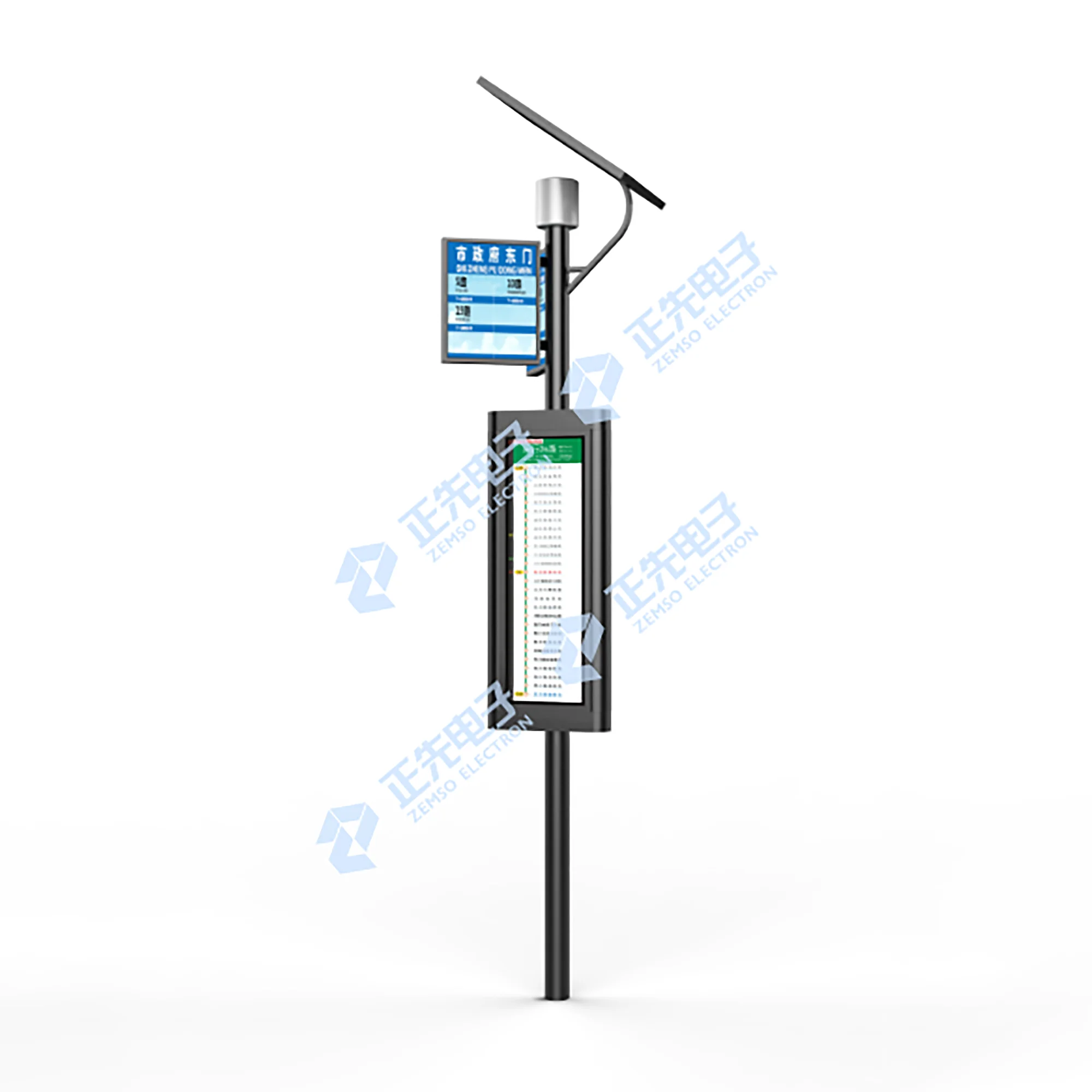 Outdoor solar power bus stop digital signage , Bus route reporting system display