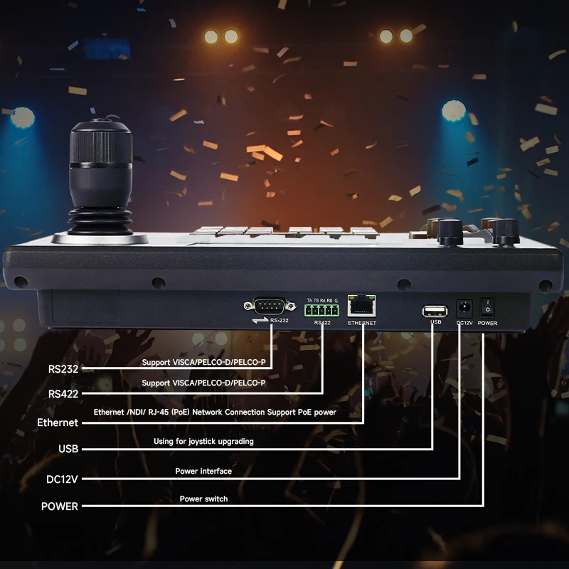 Мониторинг в реальном времени KB200Pro NDI POE PTZ Клавиатура Джойстик контроллер с ЖК-экраном для прямой трансляции