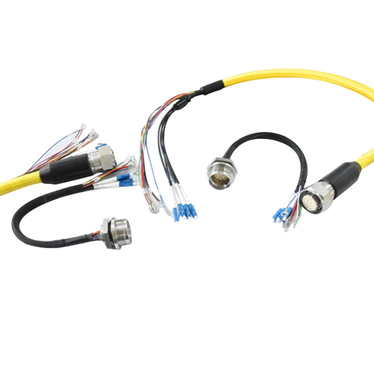 Outdoor Armored Optical Yellow ROV Hybrid Floating Cable 4-Optical 10-Power Stainless steel Photoelectric Underwater Connector