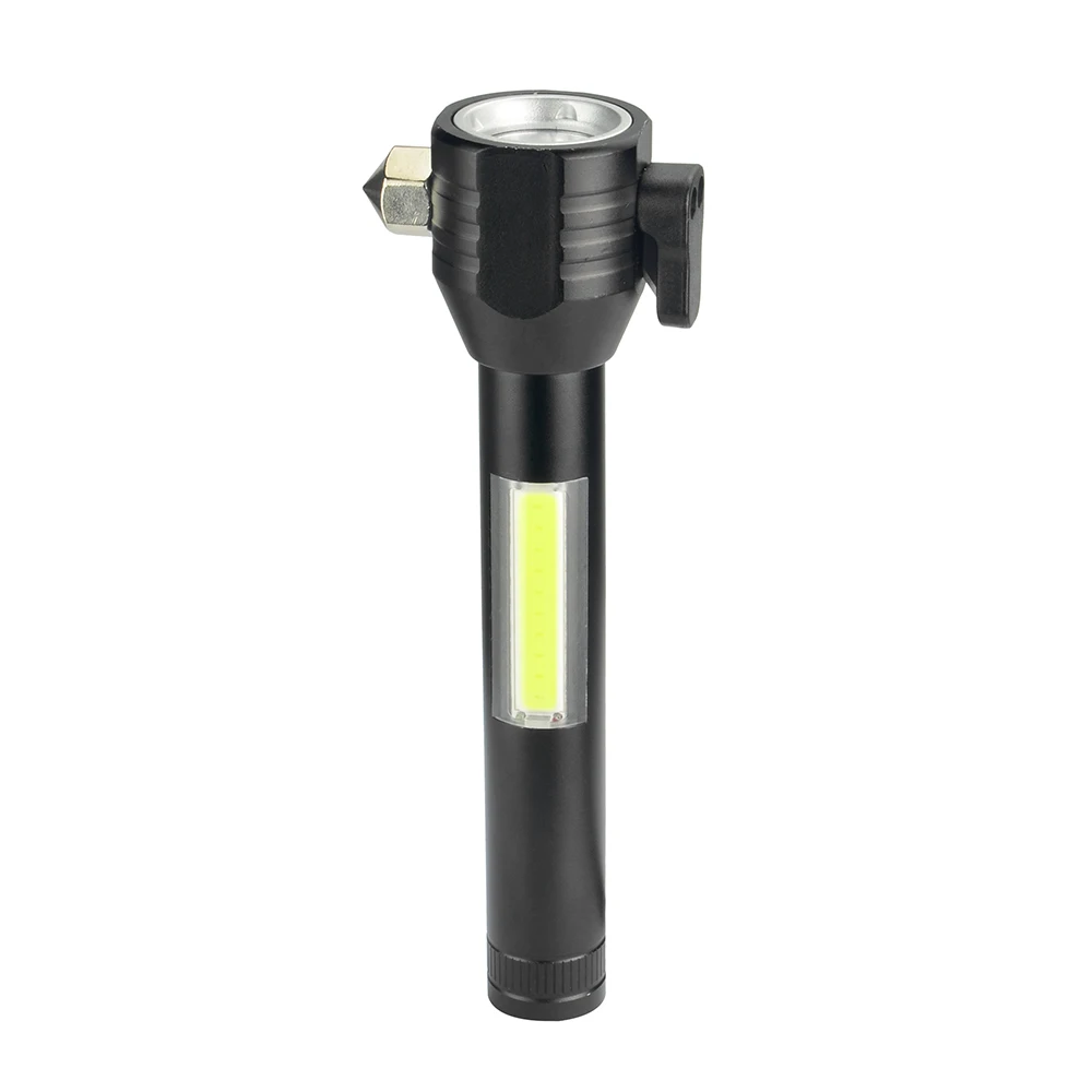 VCAN Dimming Support Emergency Hammer Flashlight Aluminum Alloy T6 Wick 1W LED Rechargable Self Defense Flashlight Torches