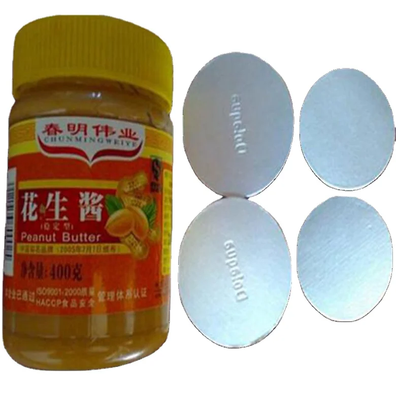 Hot sale peanut butter bottle induction seals aluminum foil laminated paper with easy open ends sealing to glass/plastic bottle