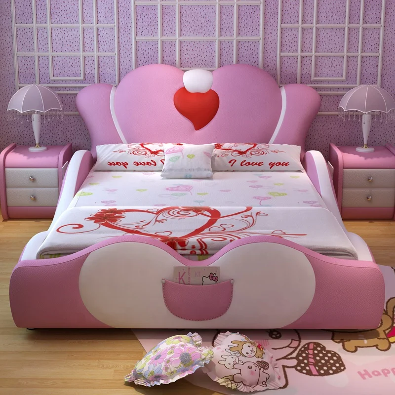 Детская двухъярусная кровать розового цвета для спальни CB02