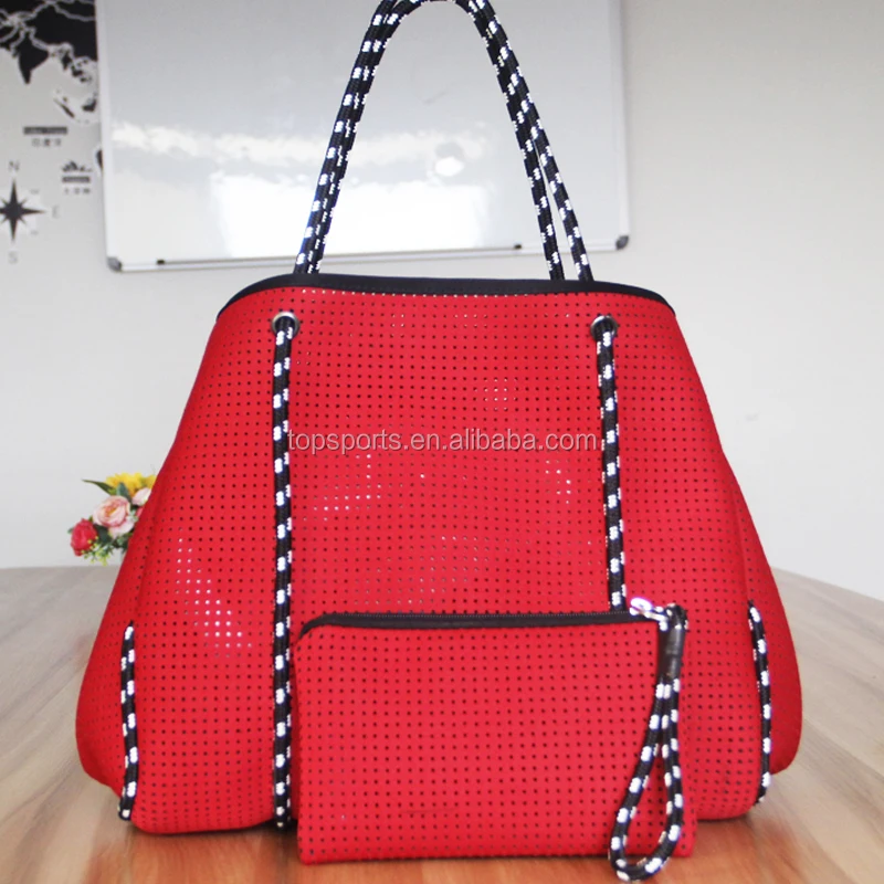 2023 hot selling Neoprene perforated tote bags everyday handbags for women