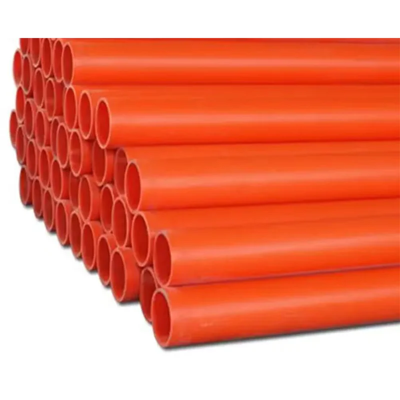 Customized Size Length Orange Smooth Engineering Cable Protective CPVC Power Pipe Plumbing Fittings Moulded Processed CPVC
