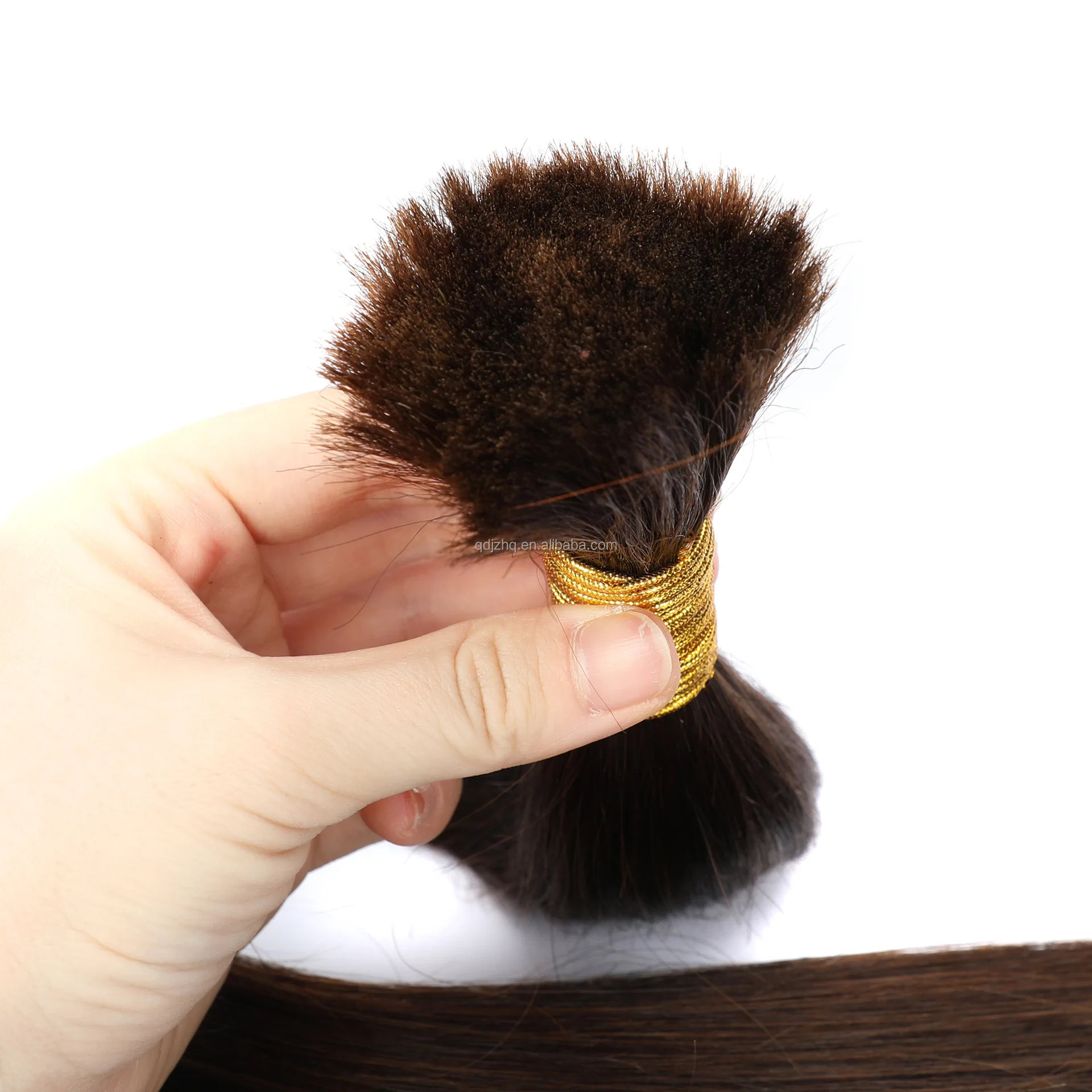 Wholesale Black to blonde color natural straight bulk hair  human hair extensions