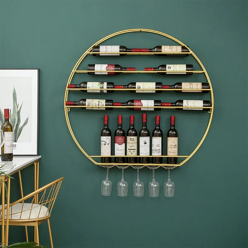 
Home Decorative Wine Glasses Holder Storage Wall Mount Metal Wine Rack 