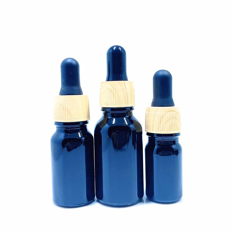  Wholesale Blue Serum Glass Essential Oil Dropper Bottles
