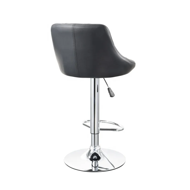 SM-5128 Adjustable Modern Black Swivel PU Leather Barstool with Backrest Hydraulic nail salon bar Manicure chair