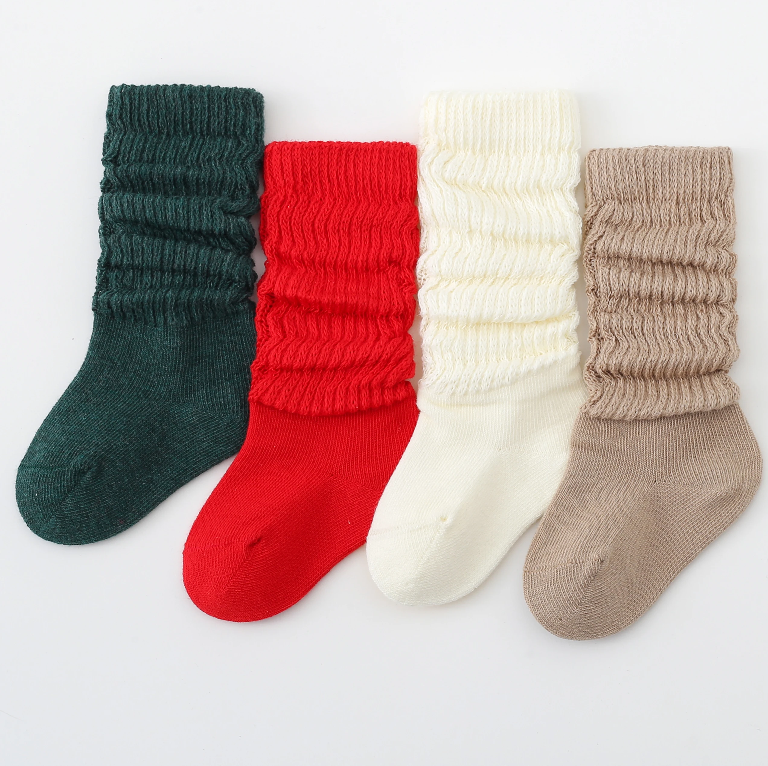 Bonypony 18colors 0-6year organic cotton baby socks gift wholesale premium scrunched style Toddler Baby slouch Socks