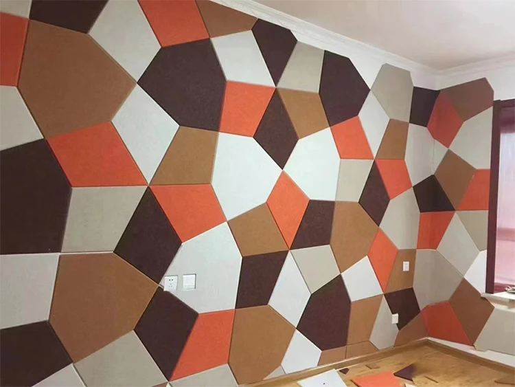 New design Polyester Fiber Acoustic Panels Hexagon polyester decorative sound acoustic wall panels