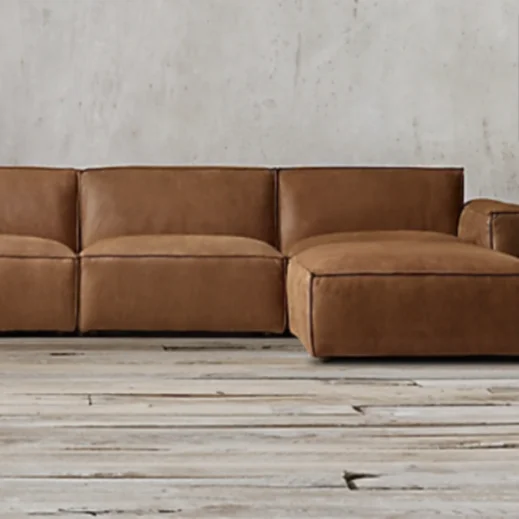 genuine white leather  U shape sofa