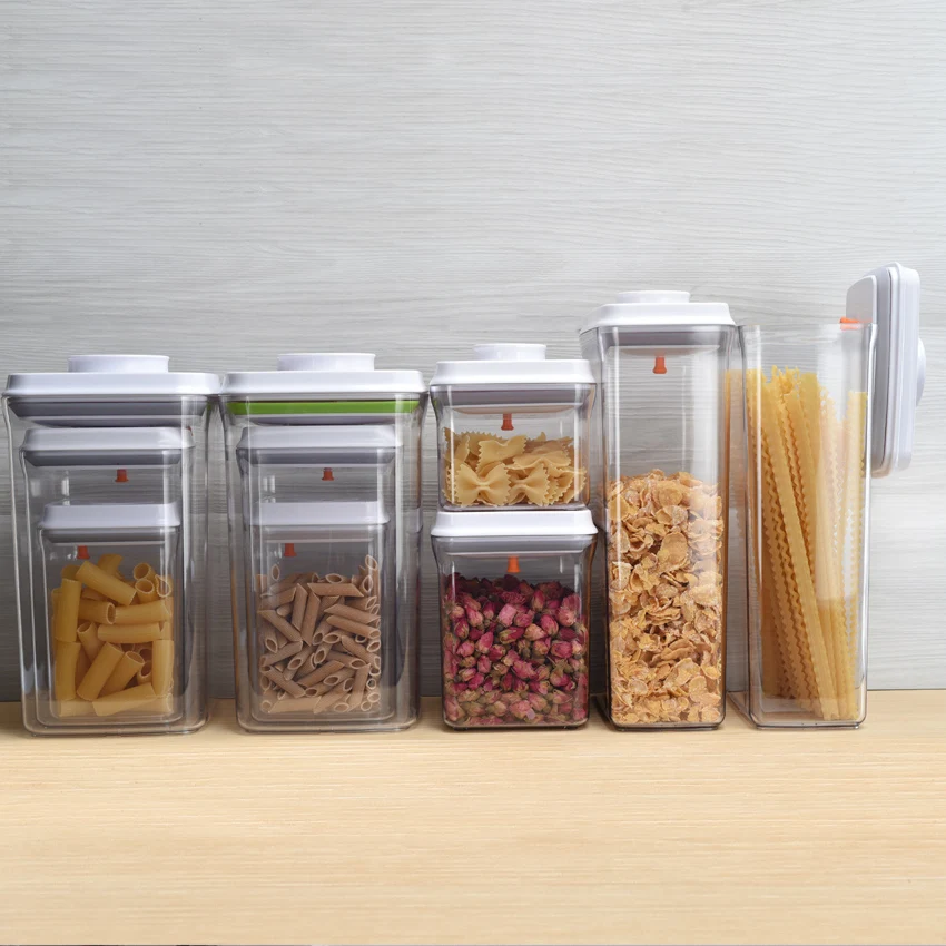 Household Kitchen Items Good Quality and Fresh preservation Airtight Plastic Dry  Food Custom Plastic Storage Container
