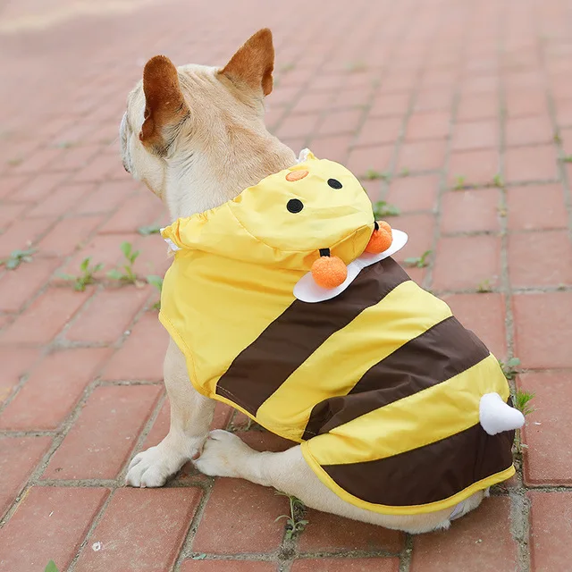 
Factory Hot sale Cute Bee design Waterproof Apparel Pet Raincoat Pet Dog Clothing 