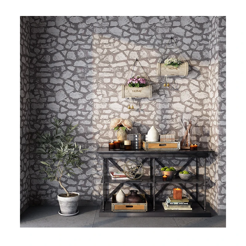 Black Friday 3D Brick Pattern Stone Wallpaper Gray Wallpaper