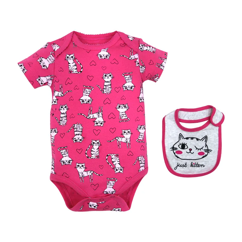 Лидер продаж хлопковая одежда Heyouj2 для маленьких мальчиков и девочек Необычные боди + нагрудники младенцев подарочные наборы комплект одежды новорожденных 3-18 месяцев