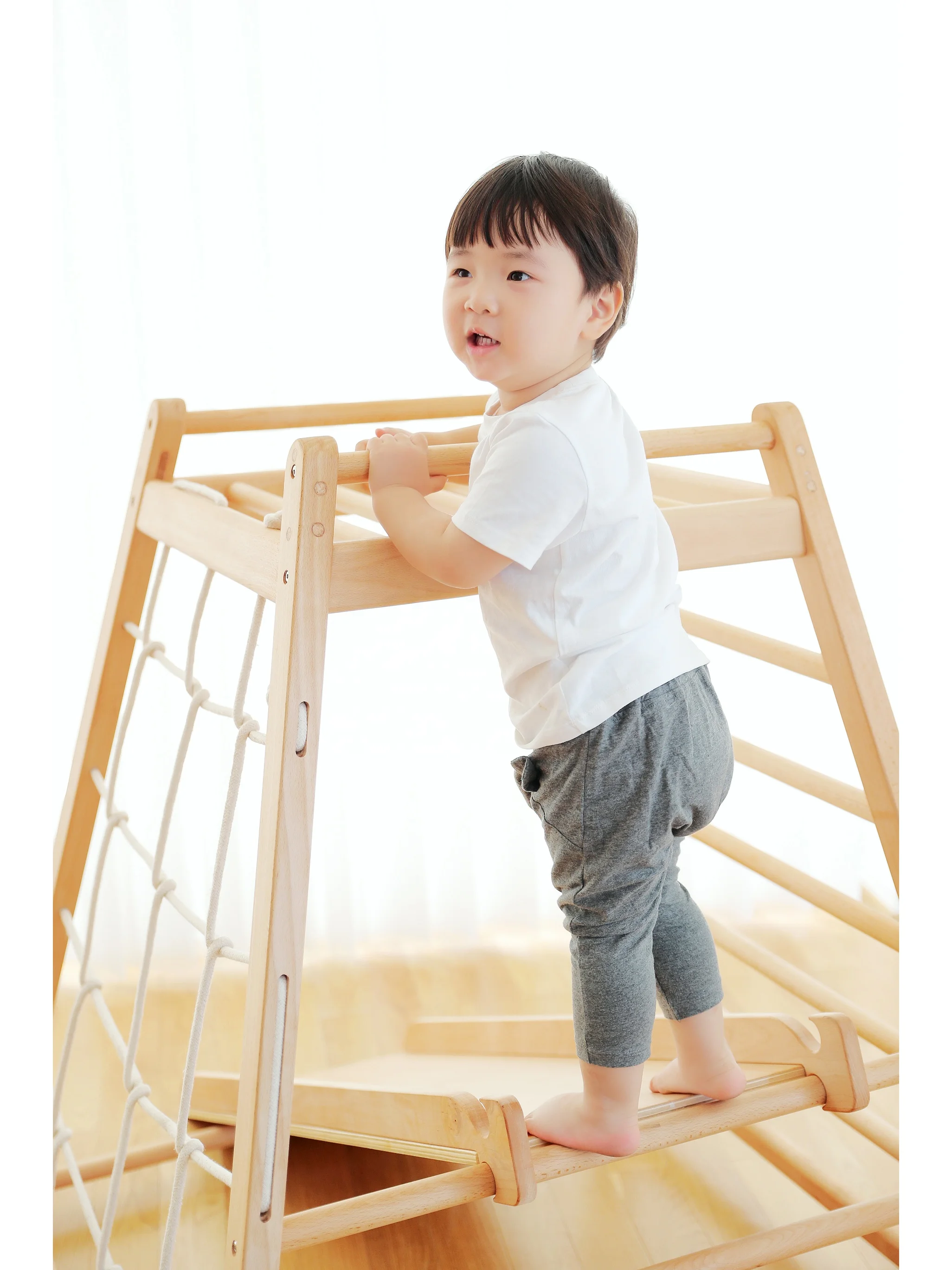 Indoor Playground Gym for Toddlers and Kids  Multifunctional Play set Swing, Ladder Climber, Slide, Rock Climbing