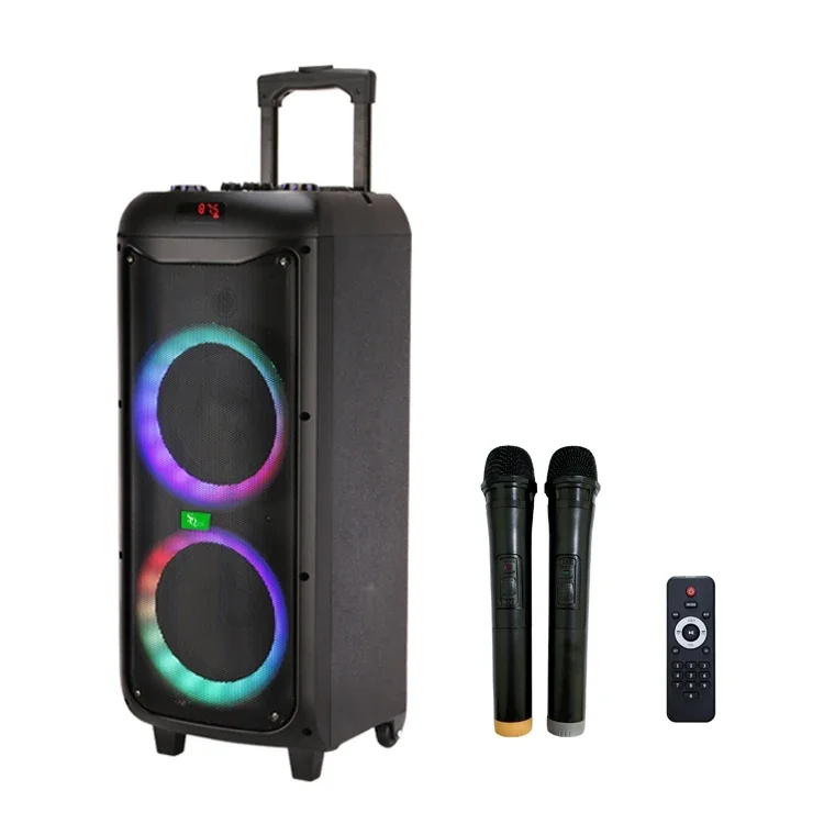 GY5052 Altavoces portatiles wireless outdoor sound box big bass and good sound portable dual 8 Inch trolley speaker for party