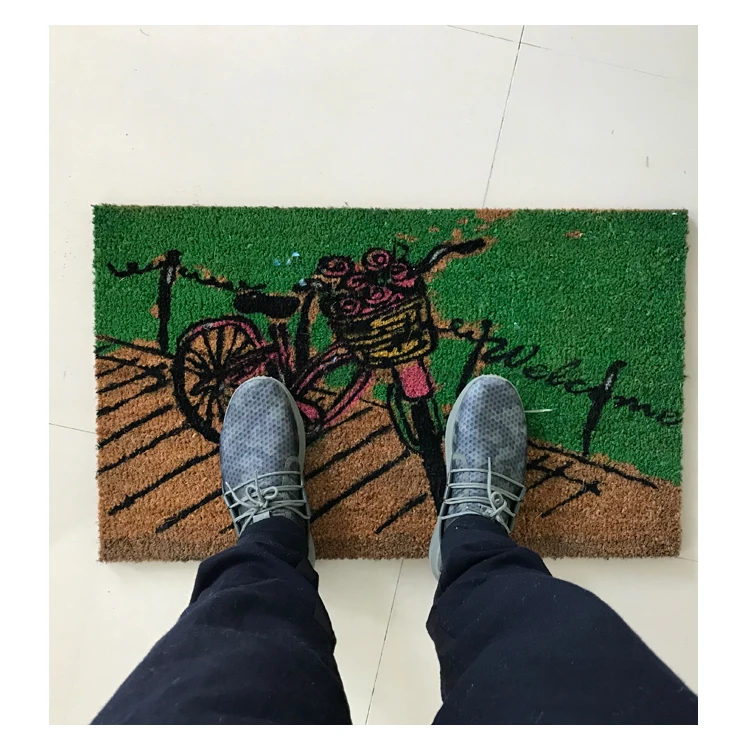 
Indoor Outdoor Personalised Anti Slip Natural Coconut Coir Rubber Printed Door Mats 