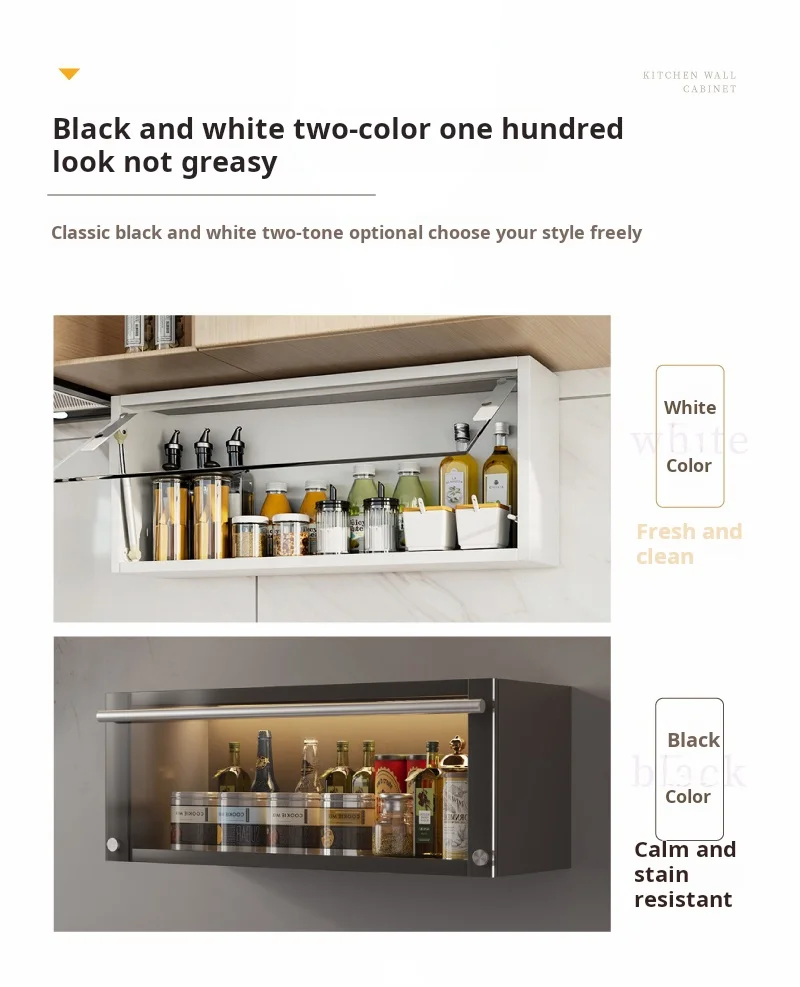 Quality Guarantee Easy Installation Drill-Free Glass Wall Cupboard Storage Cabinet