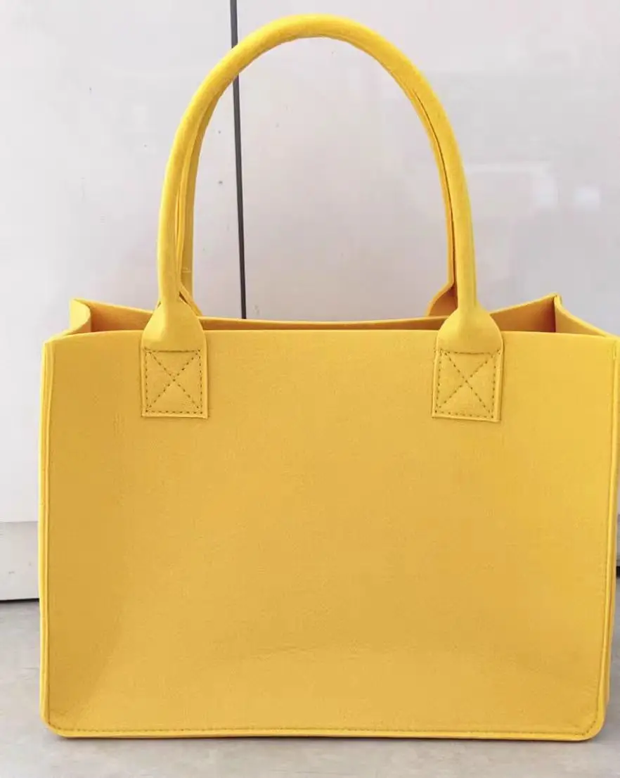 Wholesale Fashion Custom Logo Printed Fashion Felt Shopping Bags Portable Tote Bag