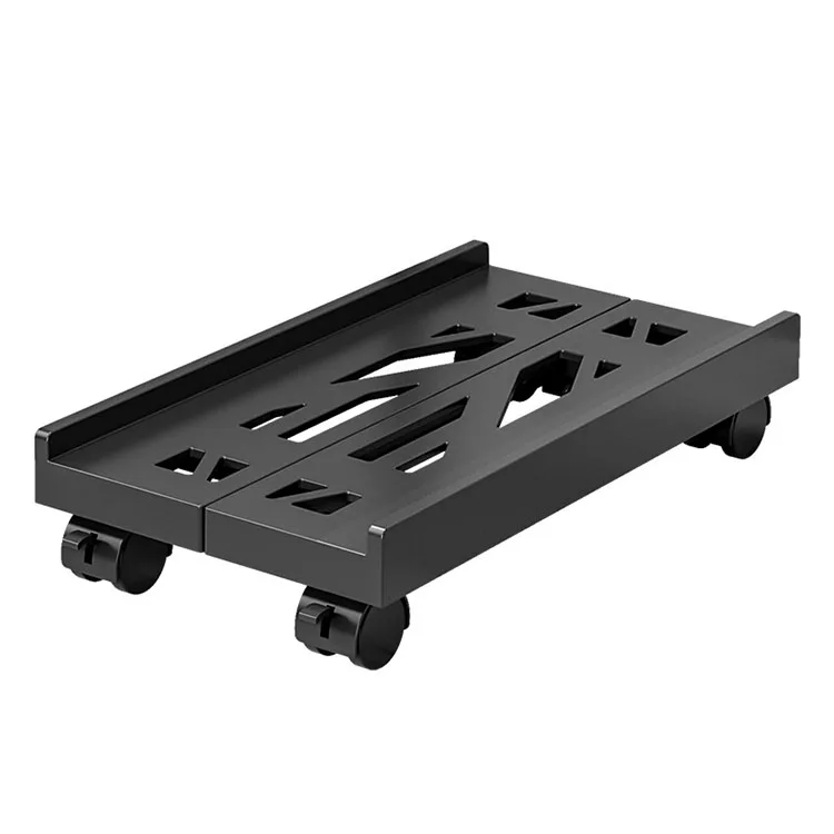 Adjustable Mobile CPU Stand Ventilated Computer Tower Stand PC Tower Stand with 4 Caster Wheels