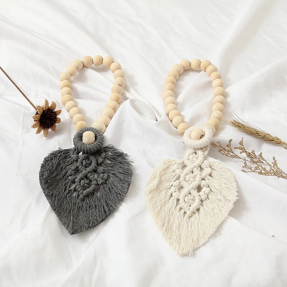 Eco-friendly Window Wood Bead Cotton Curtain Tiebacks Rope Buckles Holder Holdback Accessories For Home Bedroom