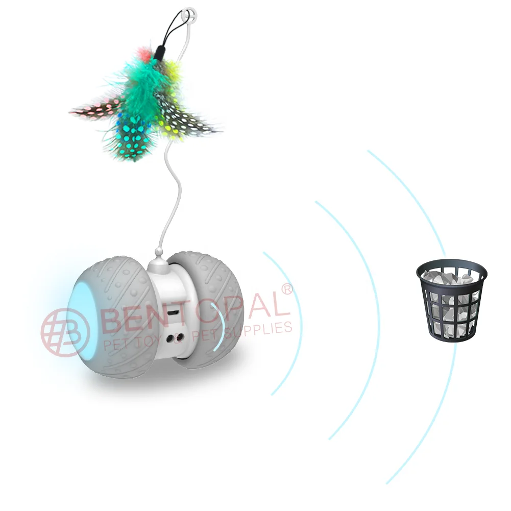 Interactive  cat Toy Plays Automatically Feather Sticks Cat toy Senses and reacts to your cat automatically