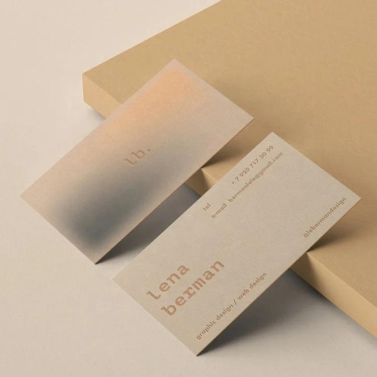 Business Cards Special Paper Printing Free Design Creative Double-sided Embossed Hot Gold Business Gradient Card Printing