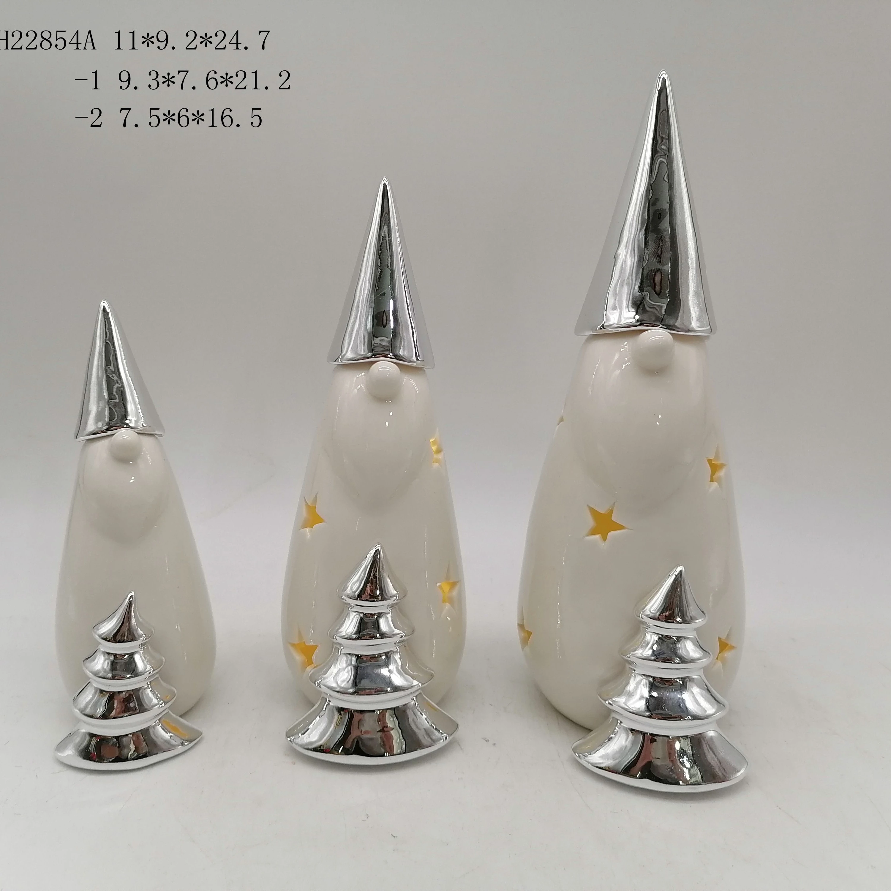 Christmas Gnome Santa Claus Statue Figurine Decorative Ceramic Xmas Ornament Home Decor Accents Collectible Santa Sculpture