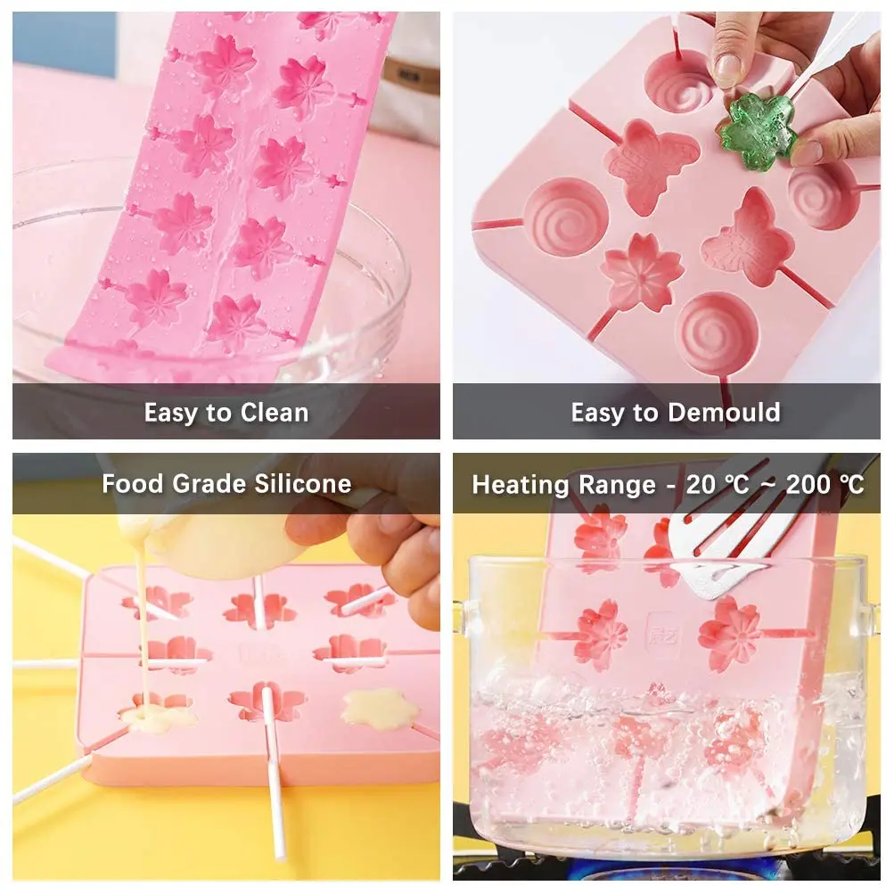 Silicone Round Lollipop Candy molds Chocolate Cake Decorating Pastry Mould Silicone Lollipops Mold