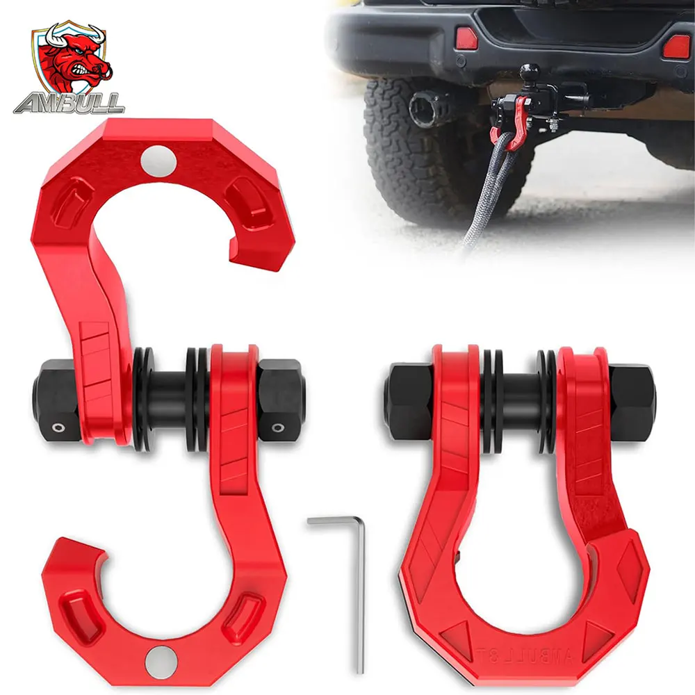 New Model Split Type Tow Shackle Hitch Receiver Soft D Ring Steel Hitch Shackle 4x4 23t Shackle For Tow Off Road Vehicle