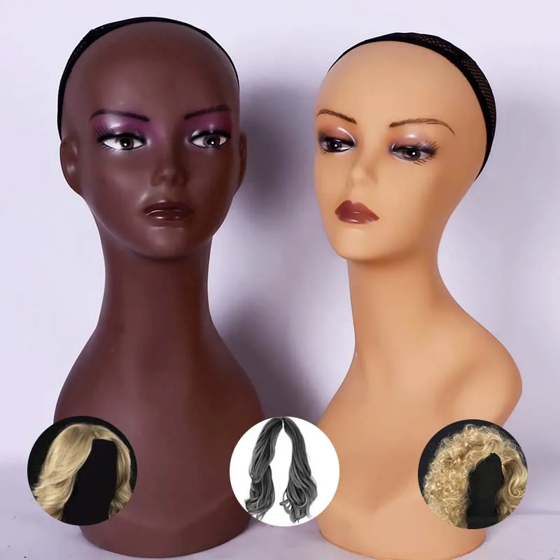 
PVC Female Mannequin Head For Wig Display High Quality Realistic Hair Extension Female Mannequin Head Wholesale 