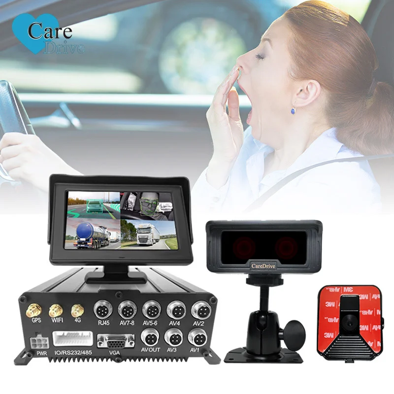 CareDrive Active Safety Solutionm Ahd 720P Car Dvr Audio Alarm Anti Driver /Sleep Sensor Mdvr Adas For Mining Fleet Safety