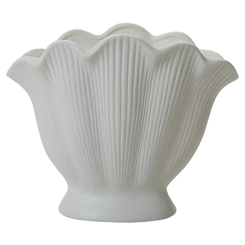 New product shell shaped ceramic vase for vegetarian burning For Home Decoration