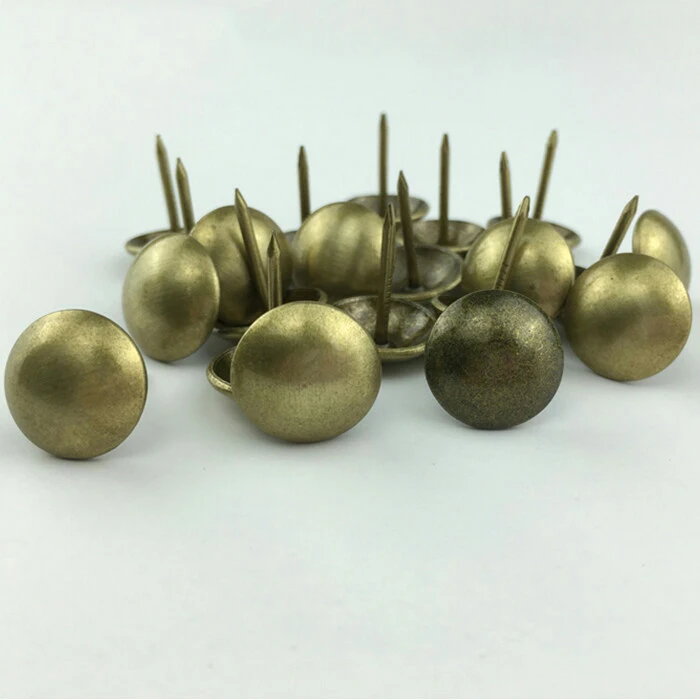 Под заказ, коричневые металлические изогнутые декоративные гвозди, кожаные кнопки для дивана, кресла, обивки, заклепки, иглы для обивки мебели