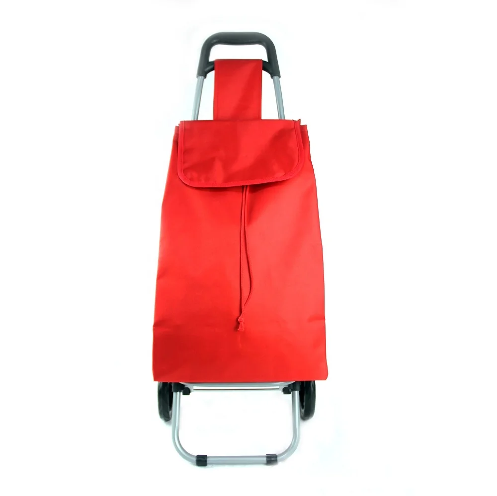 2024 new factory direct supply  Shopping Folding Cart Supermarket  polyester Wheeled Reusable Folding  Trolley Bag