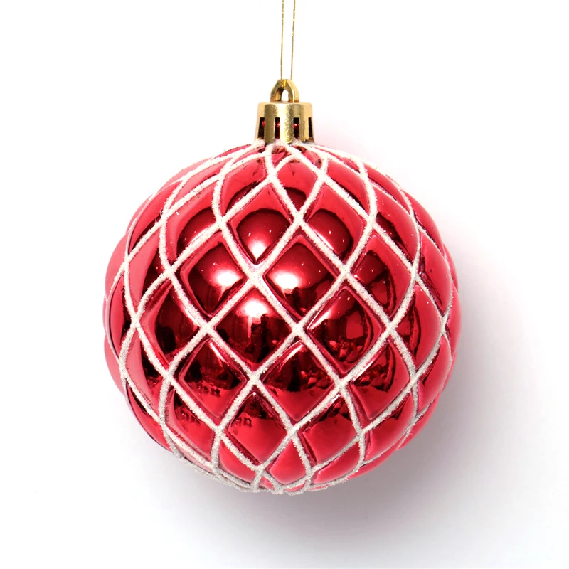 Christmas decoration supplier Christmas balls with hand painted shiny plastic ball ornament