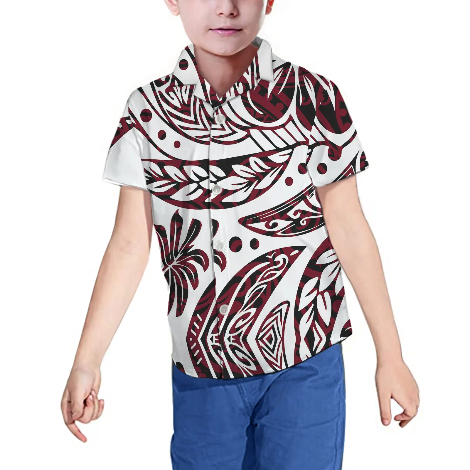 
T Shirts Custom Printing Kids Hawaii Polynesian Style Tribal Pattern T-Shirt Boys Kids High Quality Wholesale T Shirt Kids 