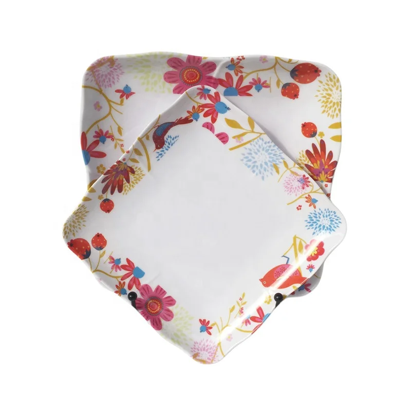 New products Soup Melamine Plate melamine square plate Small Melamine Serving Plate