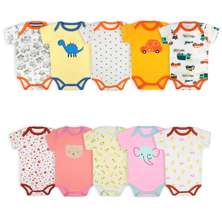 cheap 5 in 1 short sleeve baby bodysuits set
