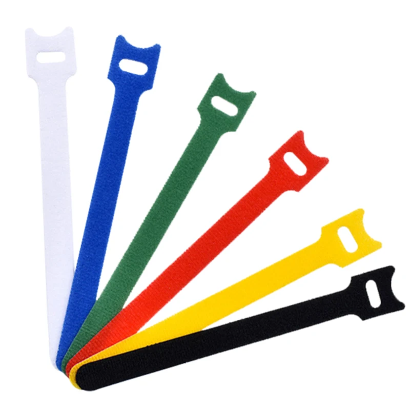 Cable Ties Strap Self Adhesive Reusable Loop Hook Wrap Bundle Plastics Nylon Strap Organizer Self Clip Holder Wire Tie